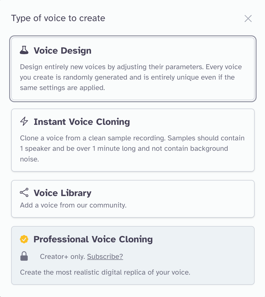 Instant Voice Cloning from ElevenLabs